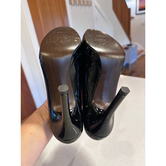 STUART WEITZMAN Black Patent Leather 4" Pumps Heels Women's 6.5 - Picture 7 of 9